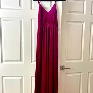Lulus maxi velvet fuchsia dress